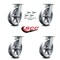 Service Caster 8 Inch Kingpinless V Groove Semi Steel Wheel Swivel Caster Set with Swivel Lock SCC-KP30S820-VGR-BSL-4 - alternate 6